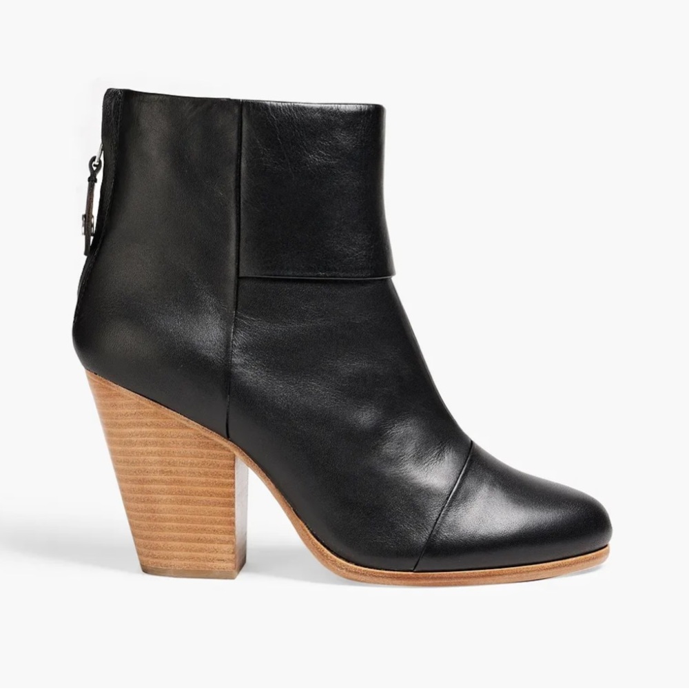 Rag and Bone Black Leather Newbury Bootie
